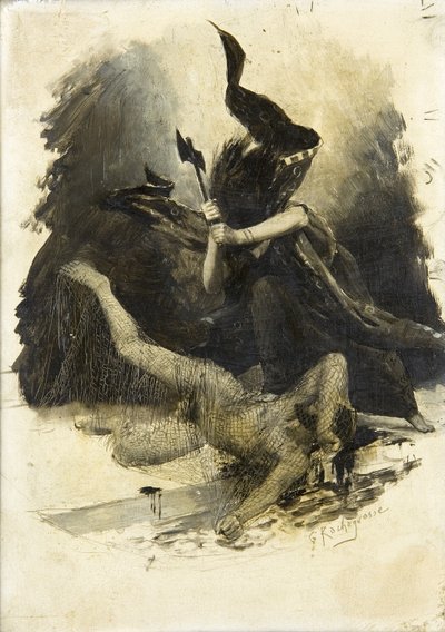 Escena de batalla antigua, c.1880 de Georges Marie Rochegrosse