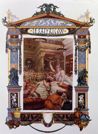 Frontispicio de la obra de Petronio Arbitro: El Satiricón. Ilustración de Georges-Antoine Rochegrosse (1859-1938) de 1902 de Georges Marie Rochegrosse
