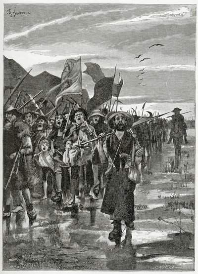 Le Torrent des rebelles - ilustración de Han d’Islande, siglo XIX de Georges Marie Rochegrosse