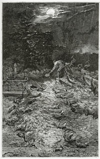 Cementerio de Montmartre - ilustración de Napoleón el Pequeño, siglo XIX de Georges Marie Rochegrosse