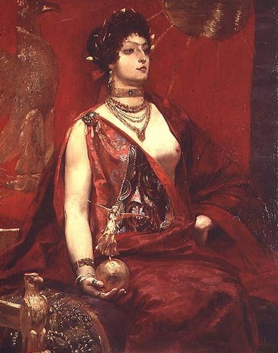 Retrato de una mujer en rojo de Georges Marie Rochegrosse