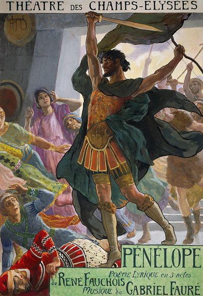 Cartel de Penélope, poema lírico de René Fauchois, con música de Gabriel Fauré, Théâtre des Champs-Élysées, París de Georges Marie Rochegrosse