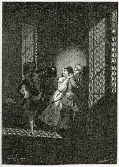 Los amantes Ethel y Ordener son atrapados por el Teniente d