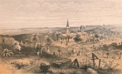 Cementerio de cuarentena e iglesia con batería francesa No. 50, 1856 de Georges McCulloch