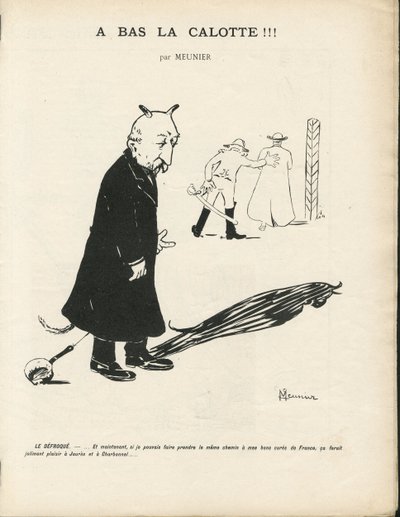 Ilustración de Georges Meunier en Le Panache, revista realista ilustrada, 20/01/04 - Realismo, Religión Fe - Combes Emile, Diablo - Animalización de Georges Meunier