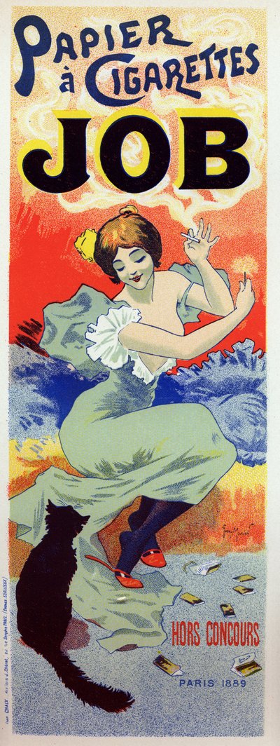 Estilo de vida. Trabajo enrollando papel para cigarrillo. Póster de Georges Meunier, Francia, c.1895 de Georges Meunier
