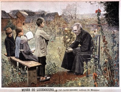 El catecismo (sacerdote y niños en el jardín) por Georges Meunier, Museo de Luxemburgo - en “Le petit Journal” del 5 de junio de Georges Meunier