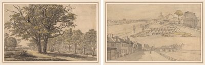 Landscape (recto) Two Views of Paris (verso)  de Georges Michel