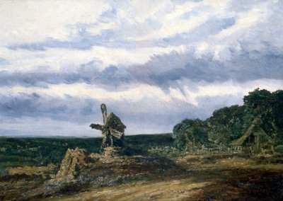 Paisaje con un molino, c. 1783-1843 de Georges Michel