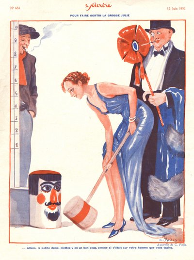Ilustración de "Le Sourire", junio de 1930 (litografía en color) de Georges Pavis