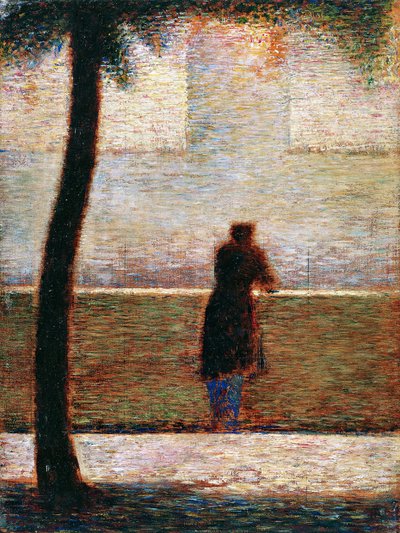 Un Hombre Apoyado en un Parapeto, ca. 1881 de Georges Pierre Seurat