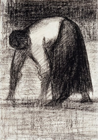 Campesina con las manos en el suelo de Georges Pierre Seurat