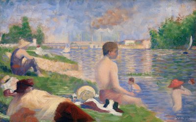 Estudio Final para Bañistas en Asnières, 1883 de Georges Pierre Seurat