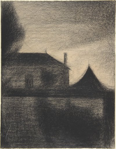 Casa al anochecer de Georges Pierre Seurat