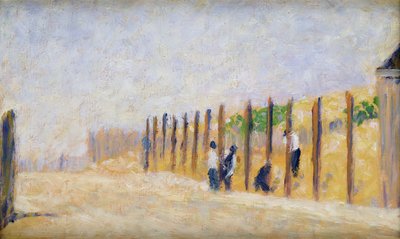 Empujando los postes, c.1882 de Georges Pierre Seurat