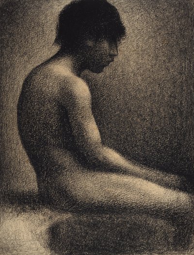 Desnudo sentado. Estudio para Une Baignade, 1883 de Georges Pierre Seurat