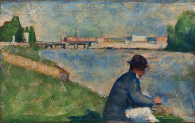 Estudio para "Bañistas en Asnières", c.1883-1884 de Georges Pierre Seurat