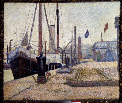 El velero La Maria en el puerto de Honfleur de Georges Pierre Seurat