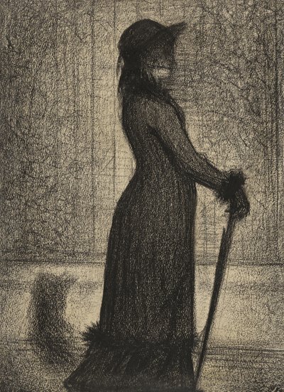 Una elegante, mujer paseando, c.1884 de Georges Pierre Seurat