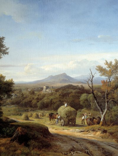 Escena de campo. Detalle de la izquierda. Pintura Georges Prieur (siglo XIX) de Georges Prieur