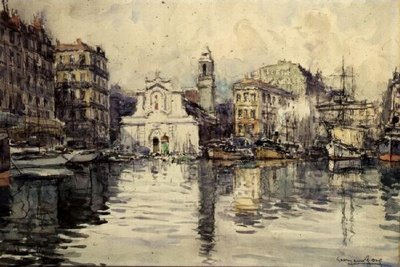El puerto, Marsella (acuarela) de Georges Rose