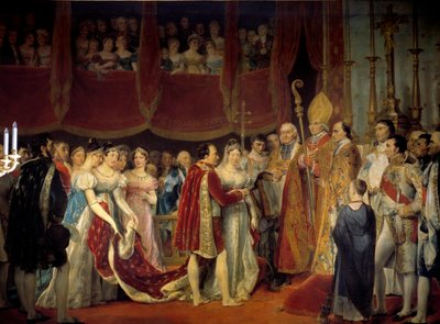 Matrimonio religioso de Napoleón I (1769-1821) con la archiduquesa María Luisa de Habsburgo-Lorena (1791-1847), 2/04/1810 en el Salón cuadrado del Louvre de Georges Rouget