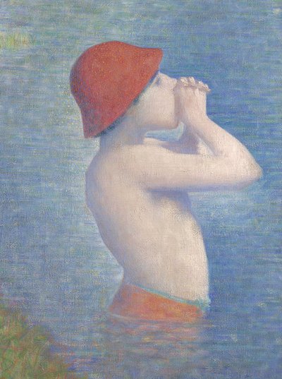 Detalle de Los bañistas en Asnières, 1884 de Georges Seurat