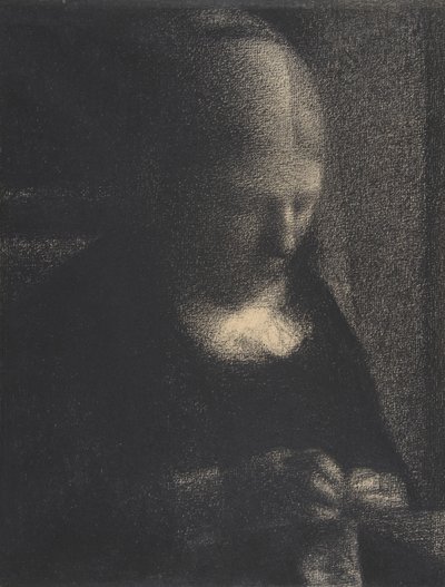 Bordado; La madre del artista, 1882-83 de Georges Seurat
