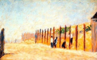 Clavar los postes de Georges Seurat