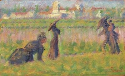 Figuras en un paisaje de Georges Seurat