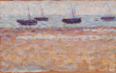Cuatro barcos en Grandcamp de Georges Seurat