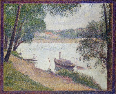Clima gris, Grande Jatte. Alrededor de 1886-88 de Georges Seurat