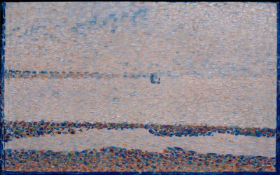 La playa, un bote en Gravelines de Georges Seurat