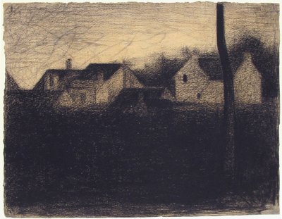 Paisaje con casas, 1882-83 de Georges Seurat