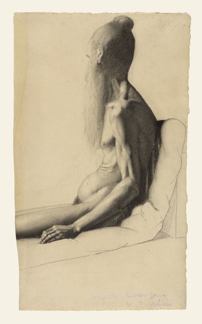 Estudio de desnudo de un anciano (Père Bainville) de Georges Seurat