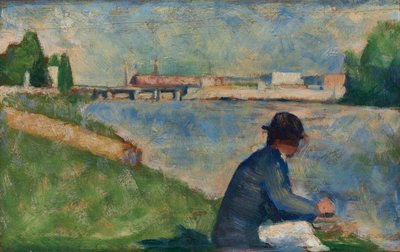 Estudio para Bañistas en Asnières, c. 1883-1884 de Georges Seurat
