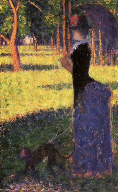 Estudio para La Grande Jatte: Mujer con un mono de Georges Seurat