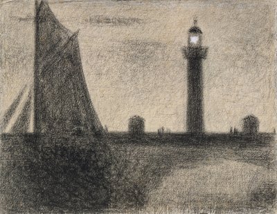 El faro en Honfleur, 1886 de Georges Seurat