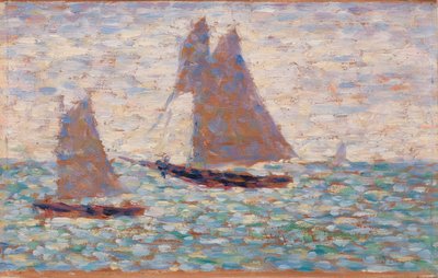 Dos veleros en Grandcamp de Georges Seurat
