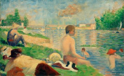 Un baño, Asnières (Lugar de baño Asnières / Estudio final) de Georges Seurat
