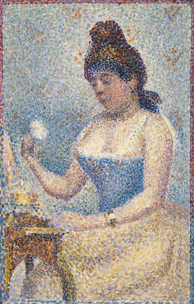 Joven mujer empolvándose, 1889 de Georges Seurat