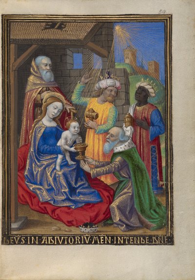 La Adoración de los Magos de un Libro de Horas Ms. 48 fol. 59, c.1480-90 de Georges Trubert