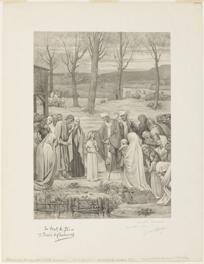 Vida pastoral de Santa Genoveva (panel central) de Georges William Thornley
