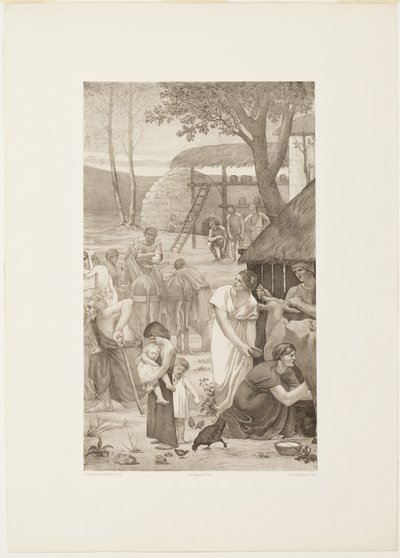 Vida pastoral de Santa Genoveva (panel derecho) de Georges William Thornley