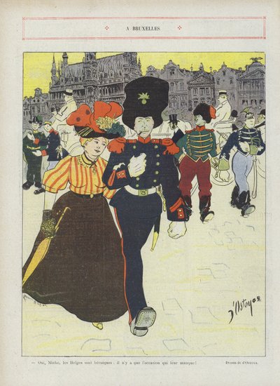 En Bruselas (Ilustración para Le Rire) de Georges d 1878 1937 Ostoya