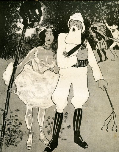 Leopoldo II y Cléo de Mérode cantando un dueto de opereta, 1904 de Georges d 1878 1937 Ostoya