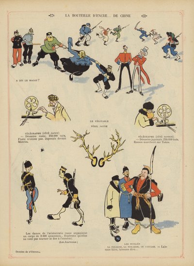 Sátira sobre la guerra ruso-japonesa. Ilustración para Le Rire de Georges d 1878 1937 Ostoya