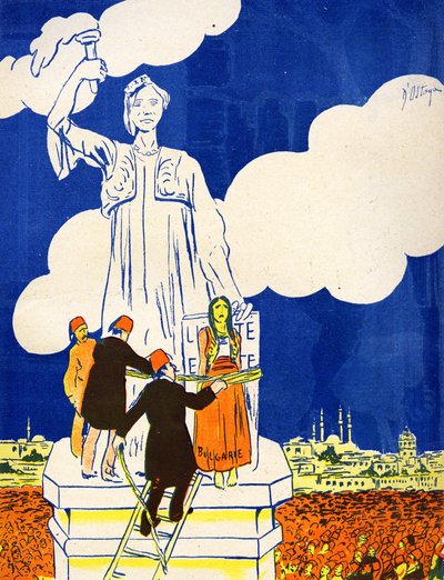 Turquía ata a Bulgaria a la Estatua de la Libertad, 1908 de Georges d 1878 1937 Ostoya