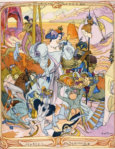 Panel central de un tríptico ilustración del libro 