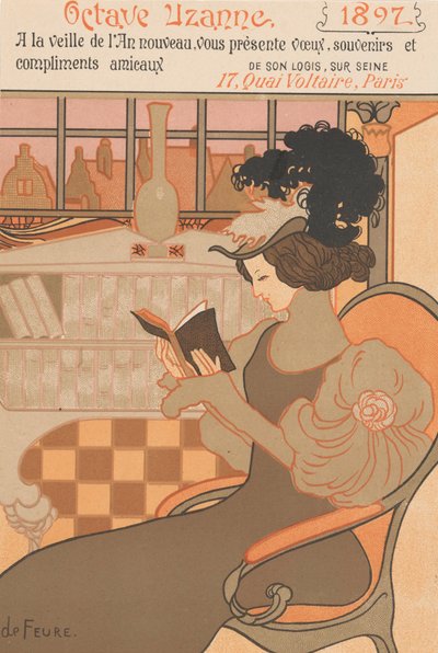 Deseos de Año Nuevo para 1897 de Octave Uzanne, 1896 de Georges de Feure
